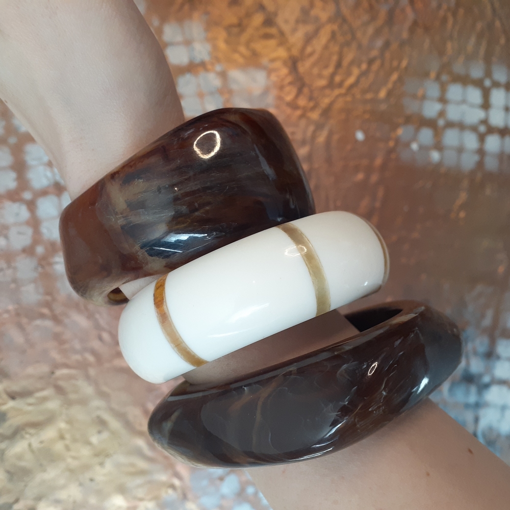 Zara Brown and White Bracelets